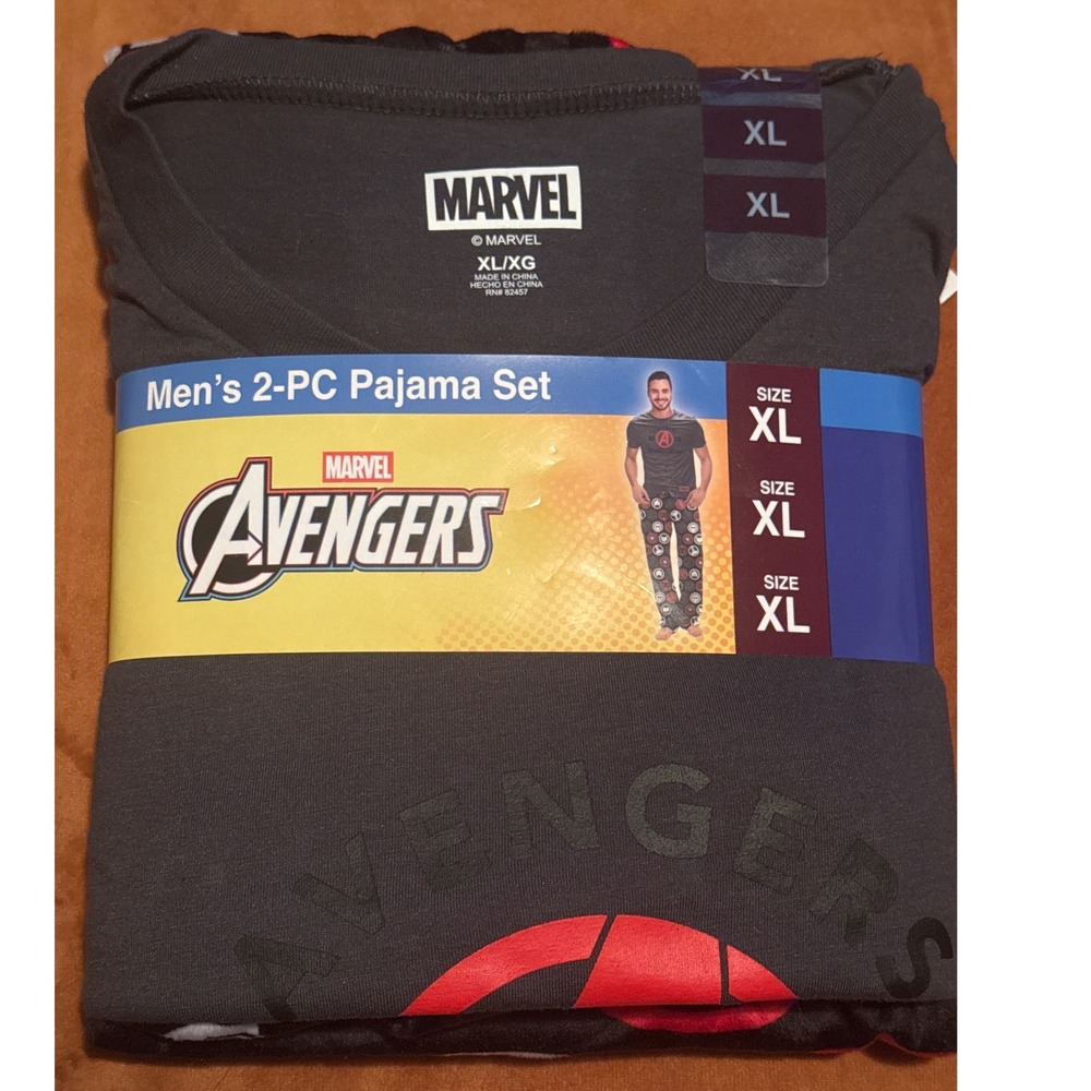 Marvel Avengers 2Pc Pajama Set Short Sleeve Sleep Pants Men's Sz XL NWT